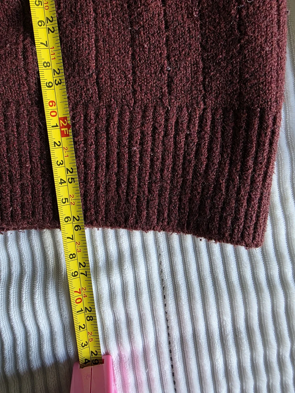 Banana Republic Men's Ribbed Cable Crewneck Jumper Sweater - Burgundy